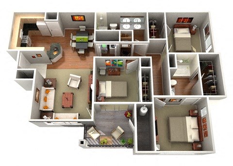 Zinnia Floor Plan 3 Bedroom 2 Bath Apartments in Glendale AZ